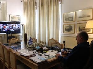 Σύσκεψη του περιφερειάρχη Π. Νίκα με κυβερνητικά στελέχη για αντιπλημμυρικά στα πυρόπληκτα Γεράνεια