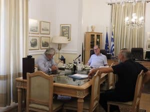 Σύσκεψη του περιφερειάρχη Πελοποννήσου Π. Νίκα με τον δήμαρχο Μεγαλόπολης Θ. Χριστογιαννόπουλο για τον Βιολογικό Καθαρισμό