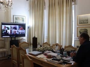 Σύσκεψη του περιφερειάρχη Πελοποννήσου Π. Νίκα με τα Επιμελητήρια για την συμμετοχή της Περιφέρειας στην έκθεση “Πανηπειρωτική 2021”