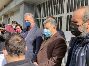 Συνάντηση με διαμαρτυρόμενους αγρότες στο διοικητήριο της Π.Ε. Μεσσηνίας, στην Καλαμάτα