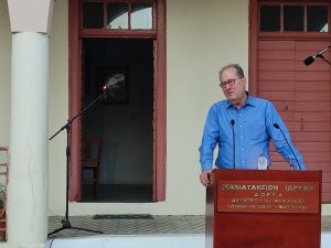 Σε εκδήλωση παρουσίασης βιβλίου στην Παναγία Ελεήστρια, στην Κορώνη, χαιρέτισε ο περιφερειάρχης Πελοποννήσου Π. Νίκας