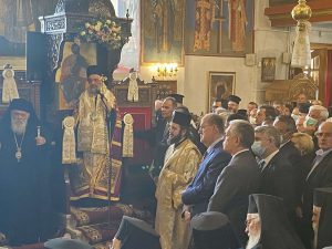 Ο περιφερειάρχης Πελοποννήσου Π. Νίκας στην τελετή ενθρόνισης του νέου μητροπολίτη Γόρτυνος και Μεγαλοπόλεως, στη Δημητσάνα