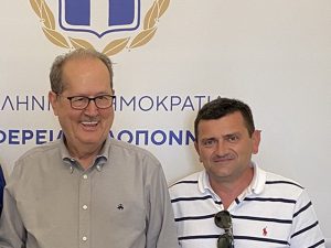 Συνάντηση του περιφερειάρχη Πελοποννήσου Π. Νίκα με τον πρόεδρο του Μορφωτικού Συλλόγου Πολυλόφου Μεσσηνίας