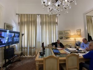 Τηλεσύσκεψη του περιφερειάρχη Πελοποννήσου Π. Νίκα με τους χωρικούς αντιπεριφερειάρχες