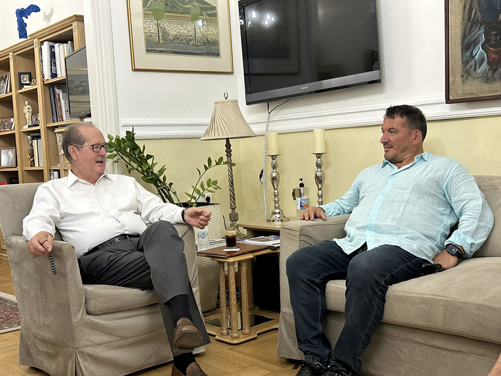 Συνάντηση του περιφερειάρχη Πελοποννήσου Π. Νίκα με τον ολυμπιονίκη Π. Δήμα