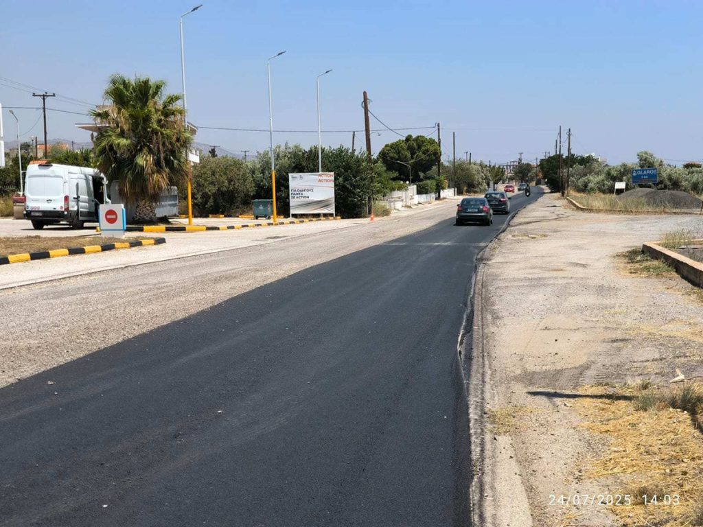 ασφαλτόστρωση σε τμήμα της Παλαιάς Εθνικής Οδού Κόρινθος – Άγιοι Θεόδωροι 3